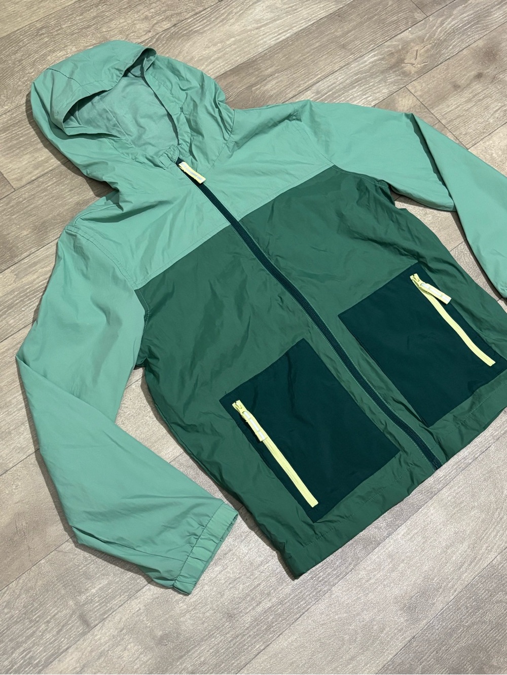 Cat & Jack Boys' Colorblock Windbreaker Jacket Green Size L(10-12) - Picture 3 of 11